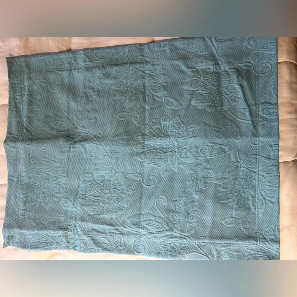 The Company Store Putnam Cotton Matelassé Shams Standard- Lagoon Blue